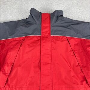 International Concepts Coat Mens L Red‎ Gray Hooded Performance Jacket Outdoors